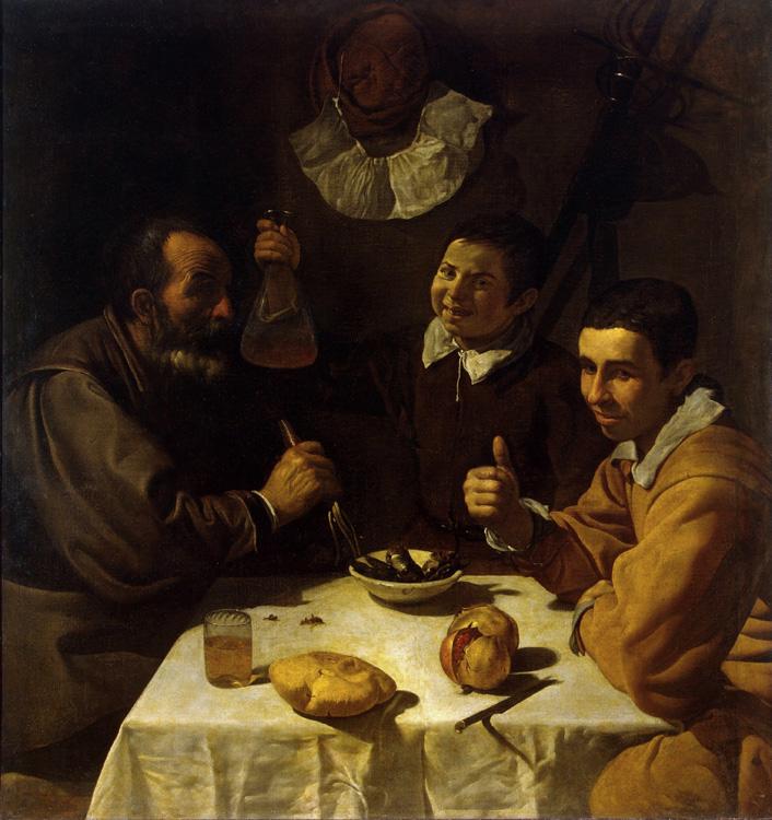 Diego Velazquez Three Men at Table (df01) France oil painting art